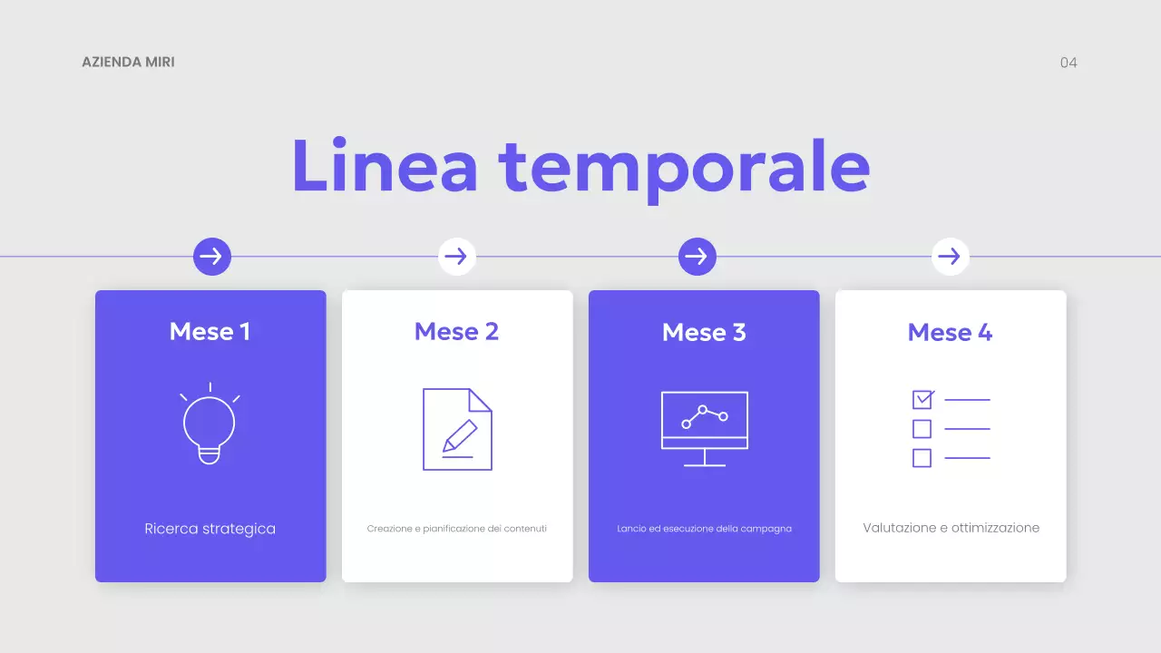 presentazione del piano di marketing moderno viola