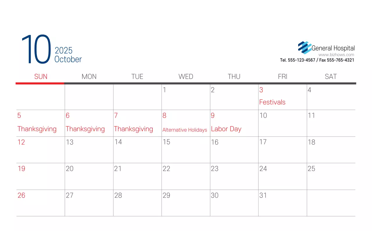 Kalender Promosi Rumah Sakit Sederhana Putih Angkatan Laut