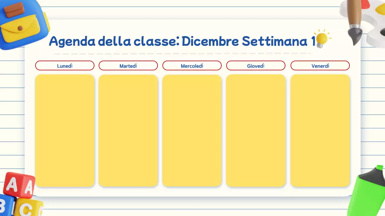 presentazione dell'agenda della classe di istruzione 3d beige semplice
