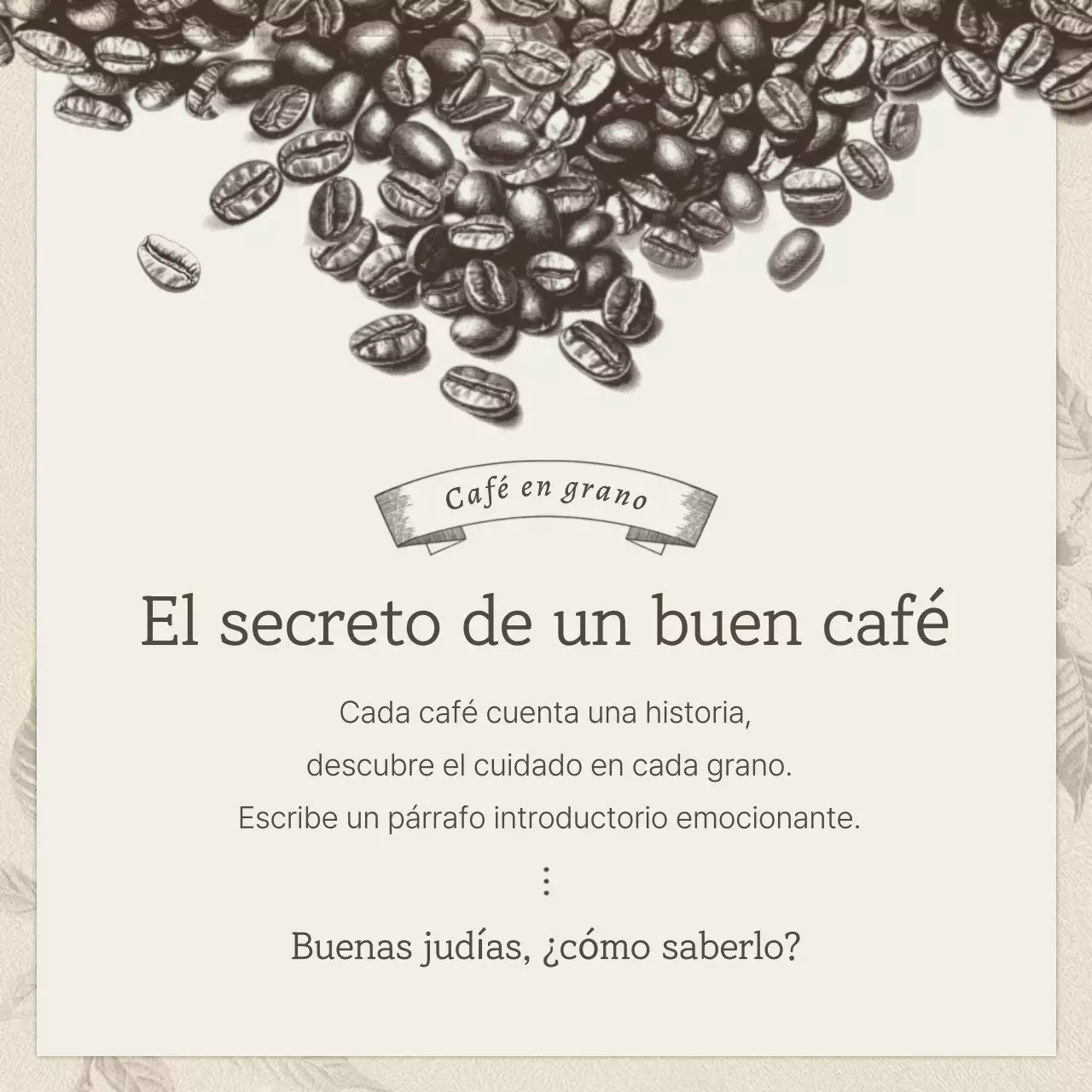 Promover un café vintage en beige y marrón