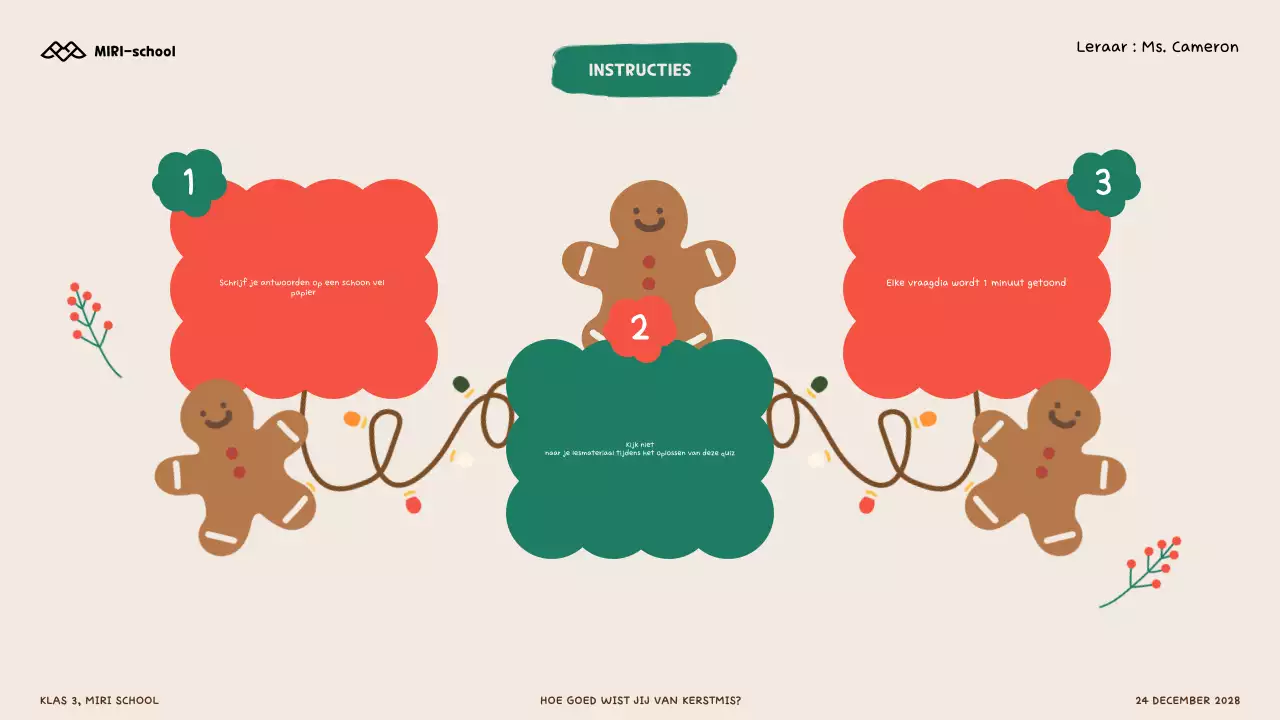 Illustratieve kerstquiz voor kinderen en scholieren