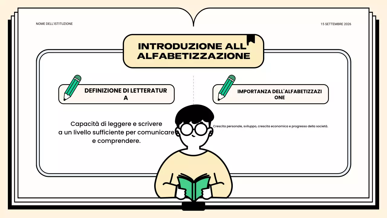 classe di alfabetizzazione verde e pulita