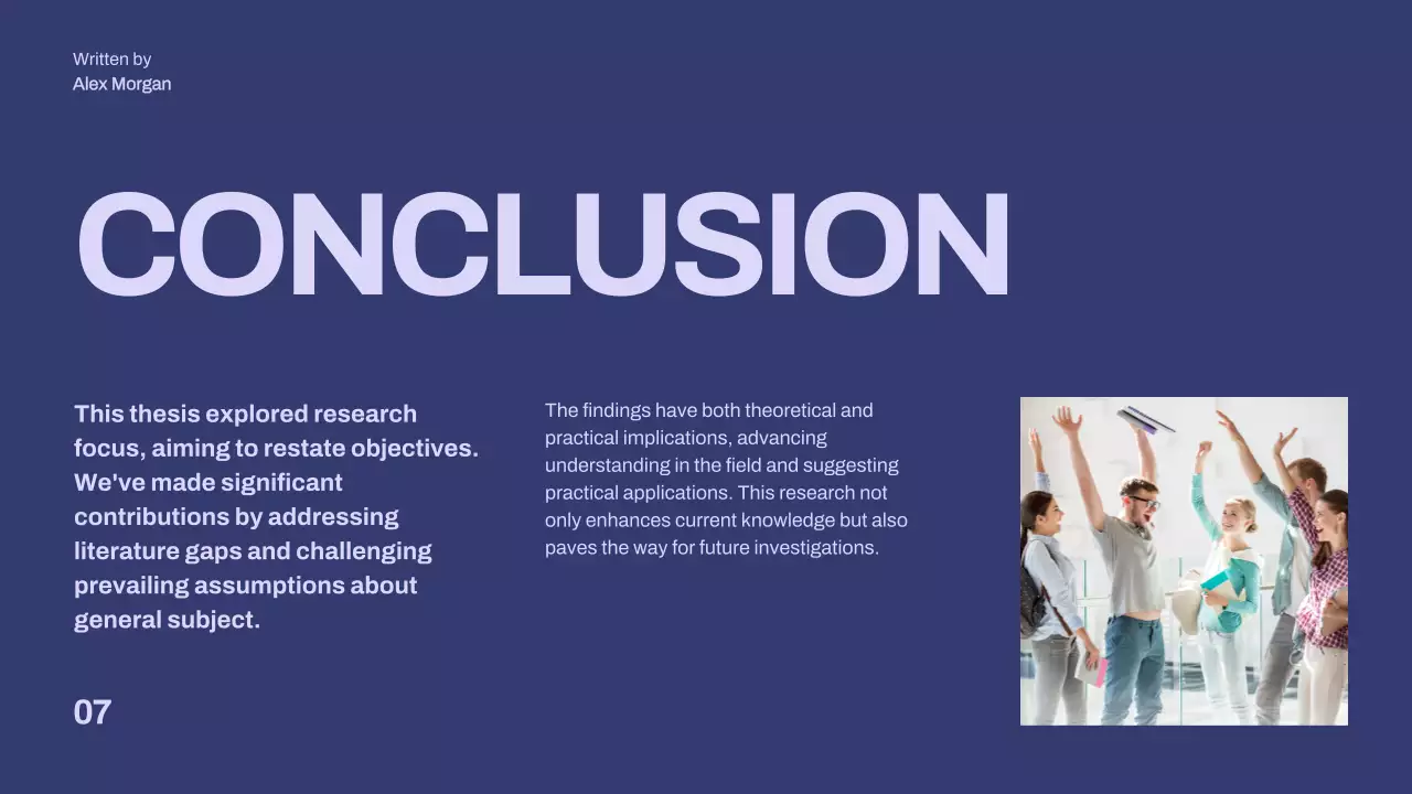 Purple Minimal Thesis Presentation