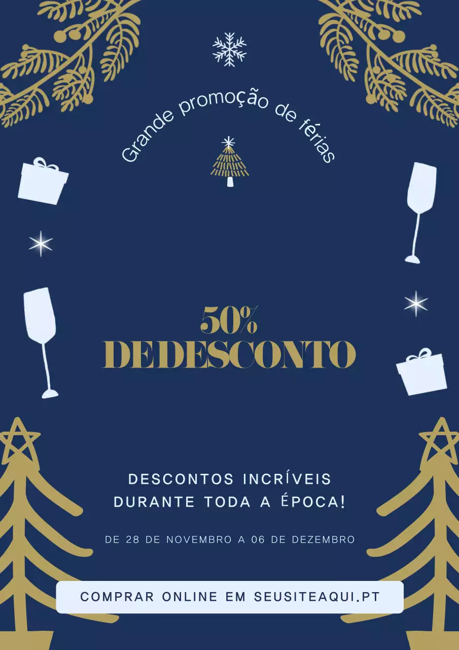 promoção de férias navy elegant