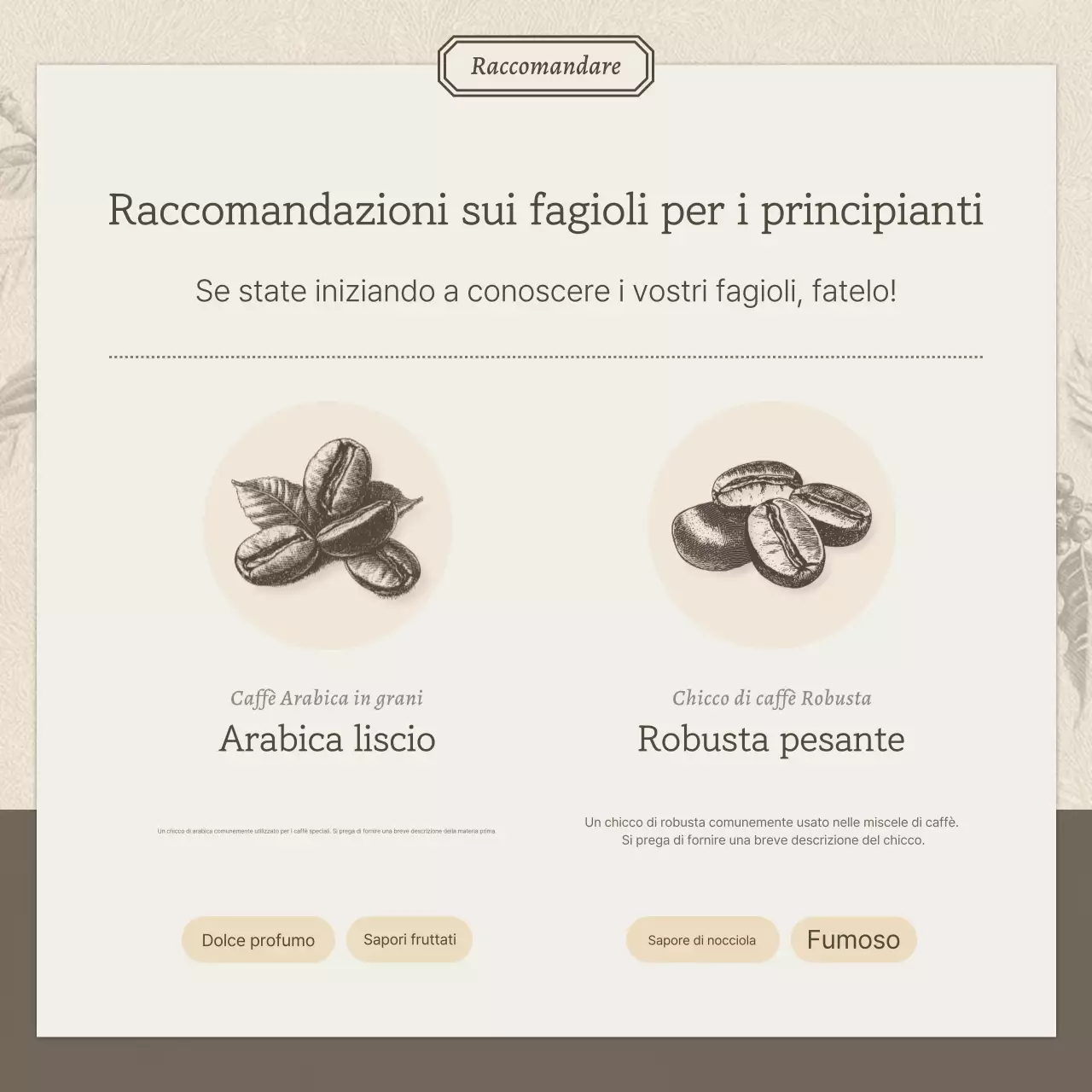 Promuovere un caffè vintage in beige e marrone