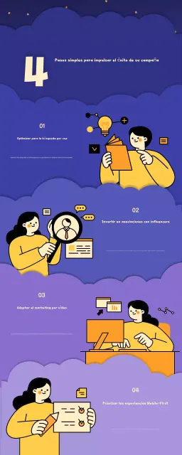 Guía de marketing caprichosa de color púrpura