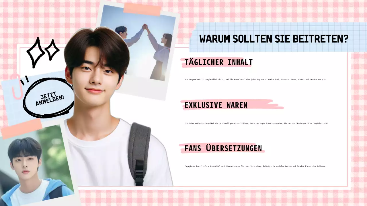 Pastellrosa und blaues Doodle K-Drama Präsentation