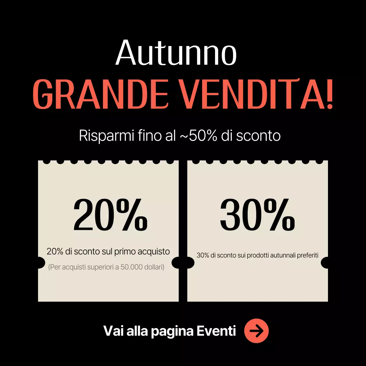 Annuncio di shopping semplice in beige