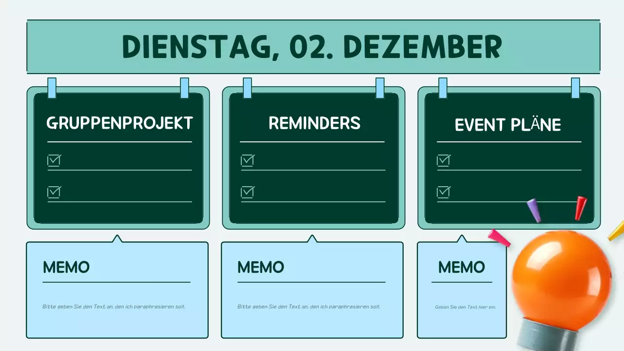 orange und teal pop Klasse Agenda Planer