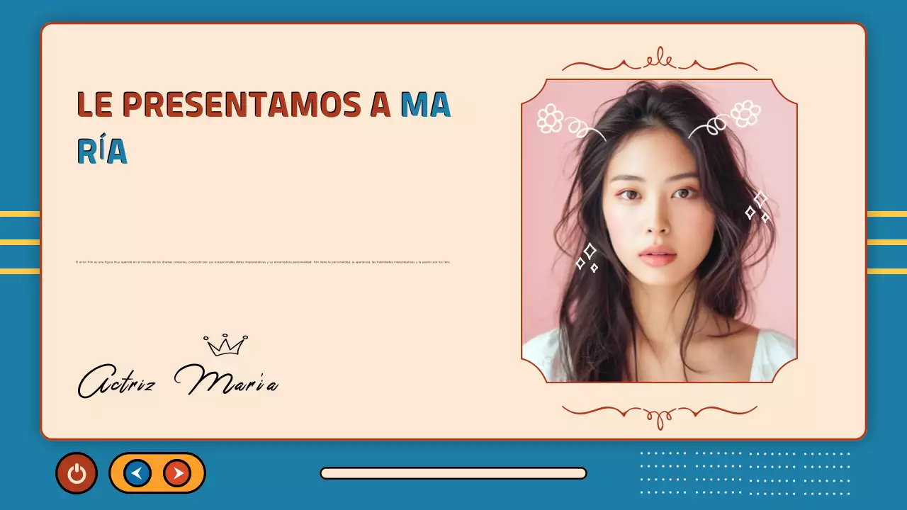 beige azul retro drama presentación