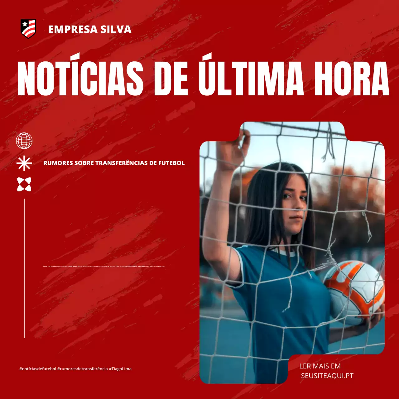anúncio do futebol moderno vermelho