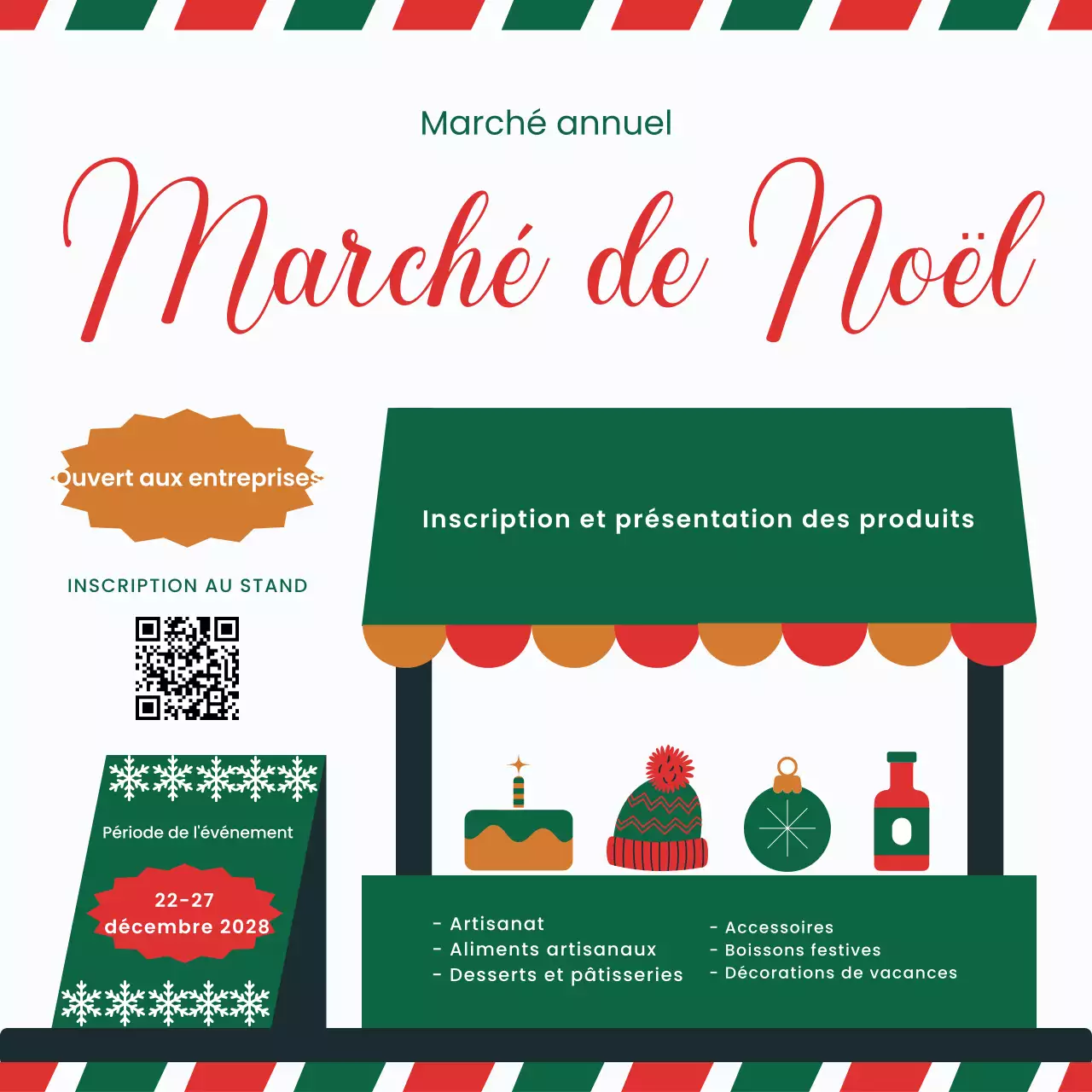 White Green Simple Annual Miri Christmas Market Social Media