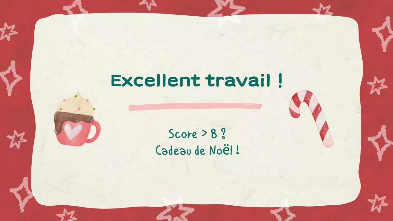 Illustration rouge Quiz de Noël Diaporama