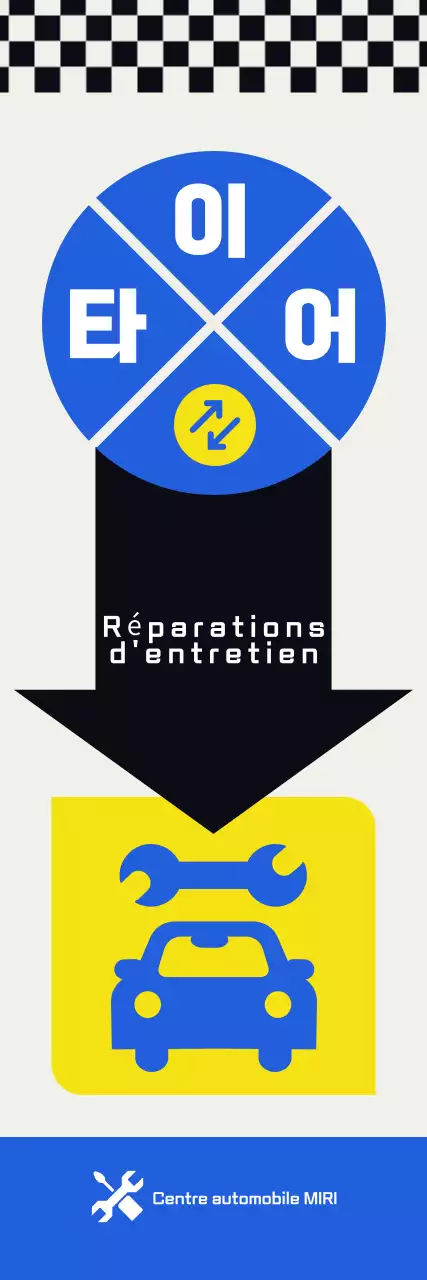 Bannière promotionnelle de garage rétro bleue