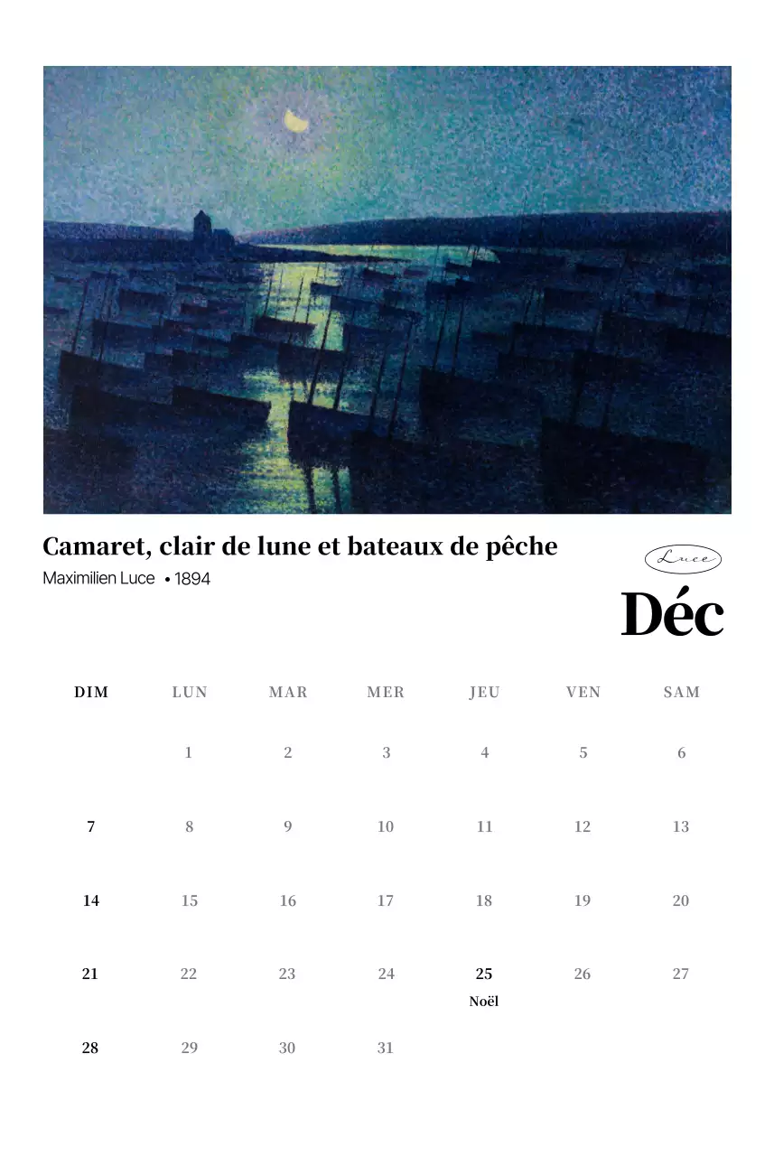 Calendrier de l'art classique