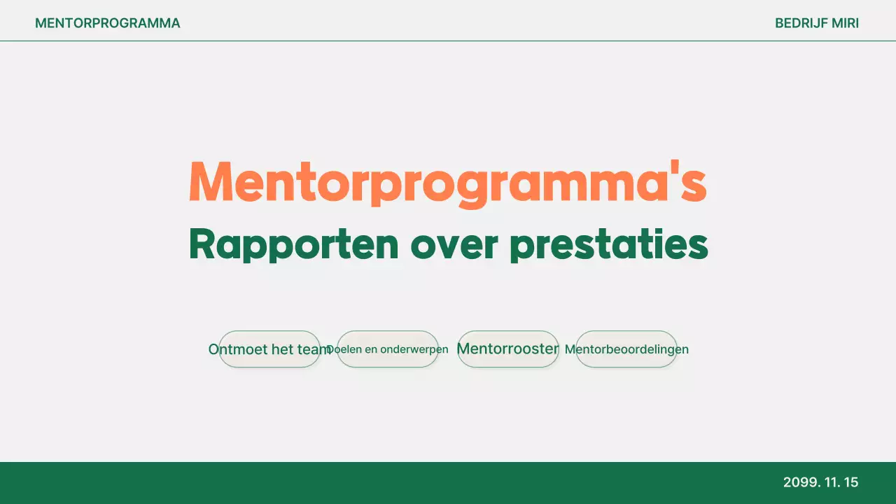 Oranje Modern Mentorschap Rapport