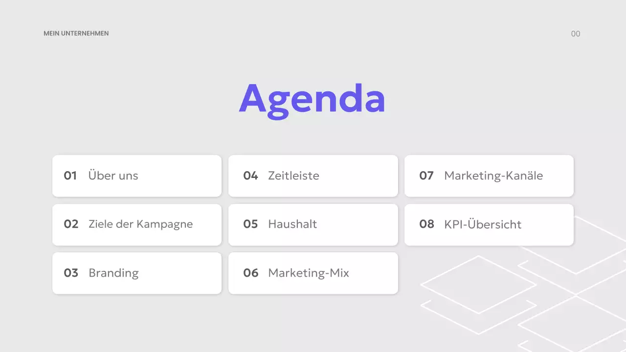 lila moderner Marketingplan Präsentation