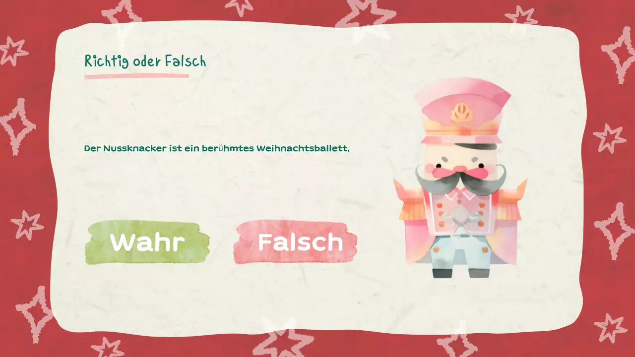 Rote Illustration Weihnachts-Quiz Diashow