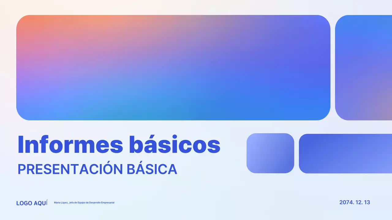 Pasar la información del informe azul por defecto