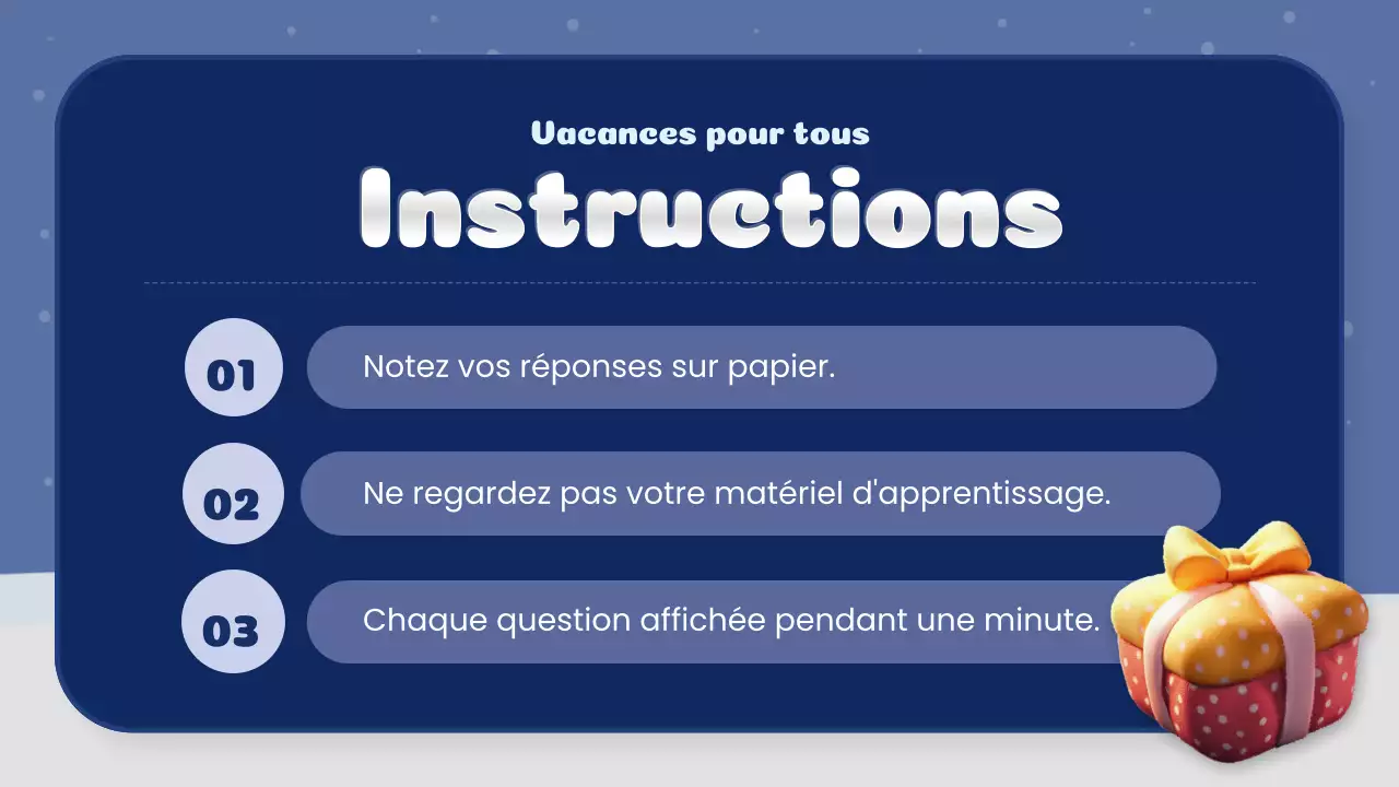 classe de quiz de Noël créatif marine et blanc