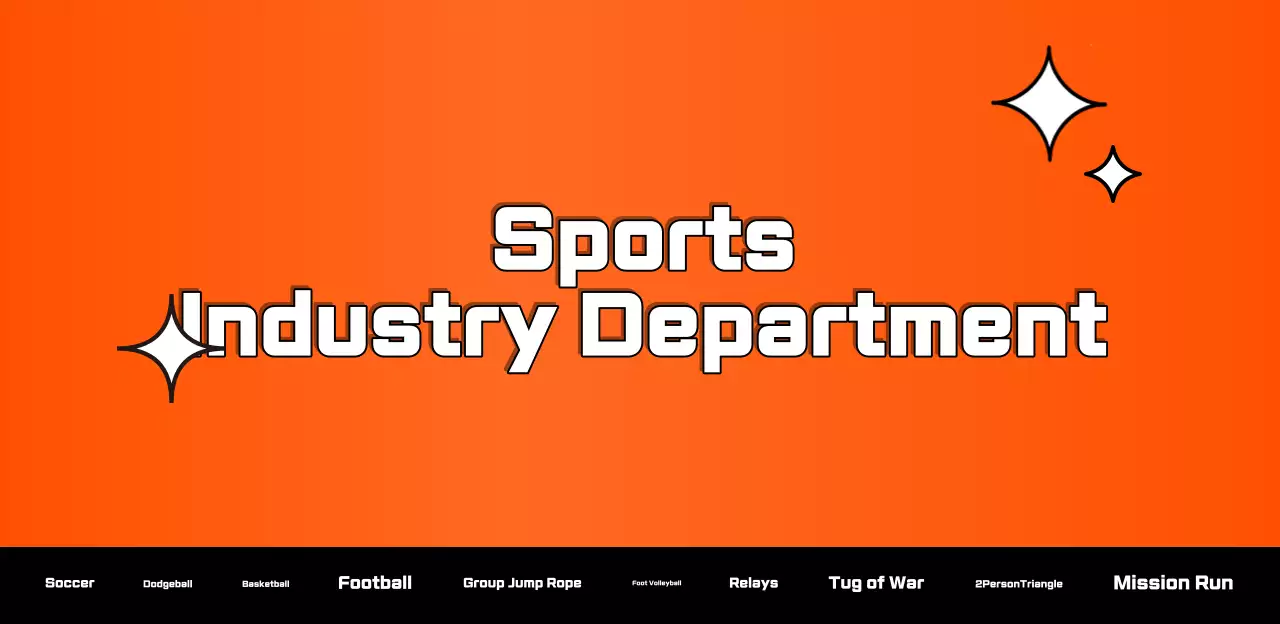 Plan cards for a college athletic meet with an orange cartoon effect