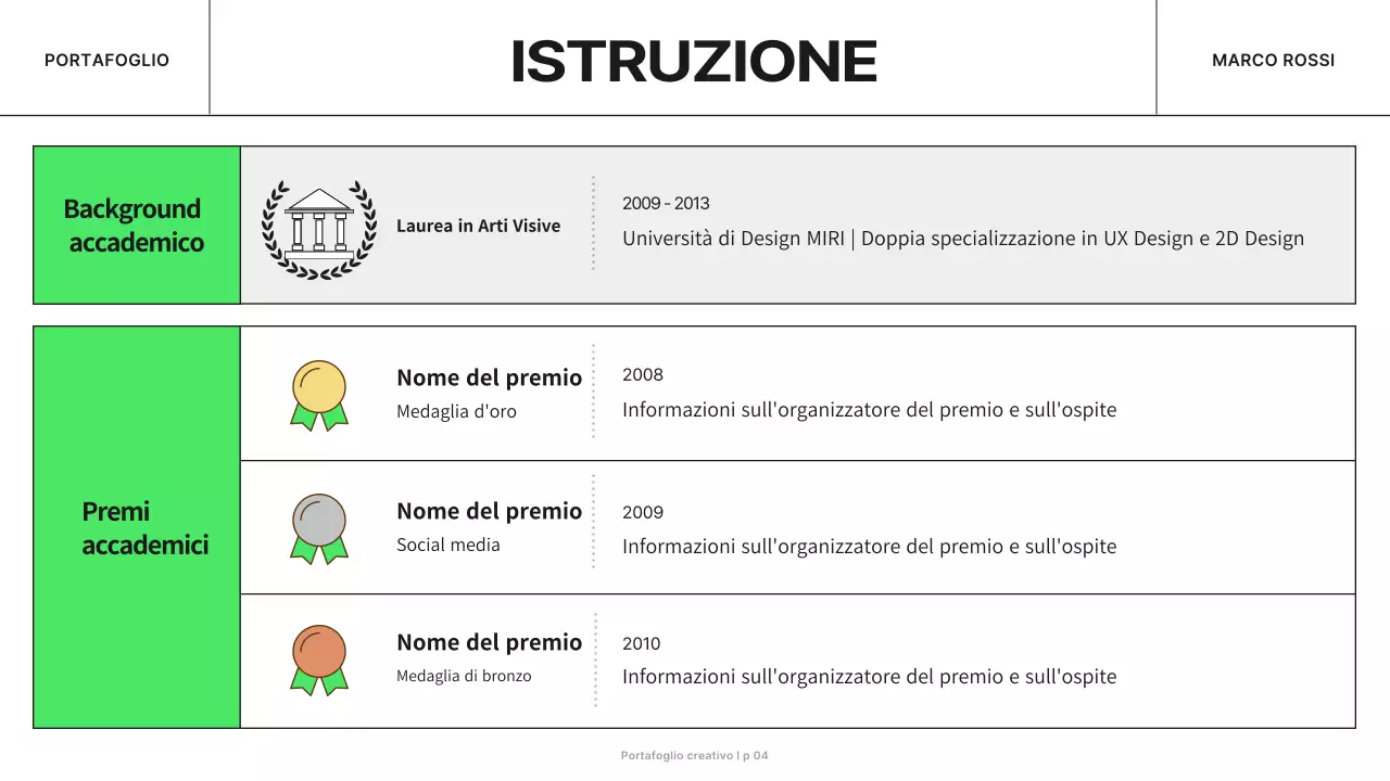 portafoglio di marketing moderno e verde