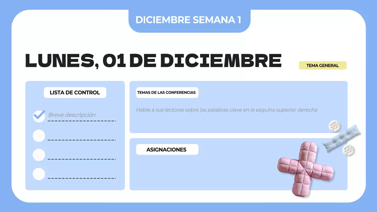 agenda azul simple class planner