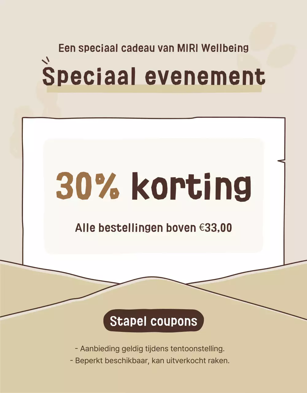 Een beige en bruine gezonde snacktentoonstelling promoten