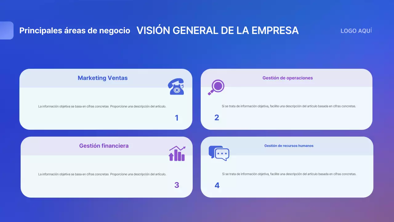 Pasar la información del informe azul por defecto