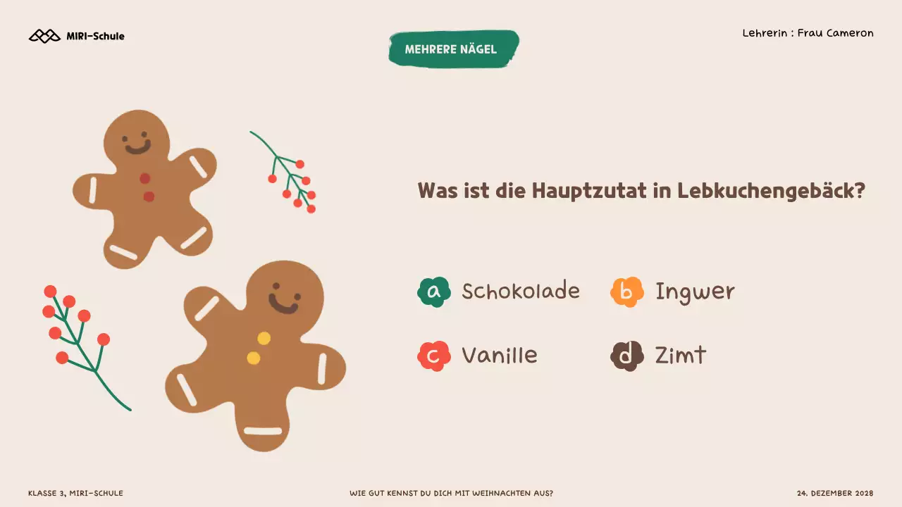 Illustratives Weihnachtsquiz für Kinder und SchülerInnen