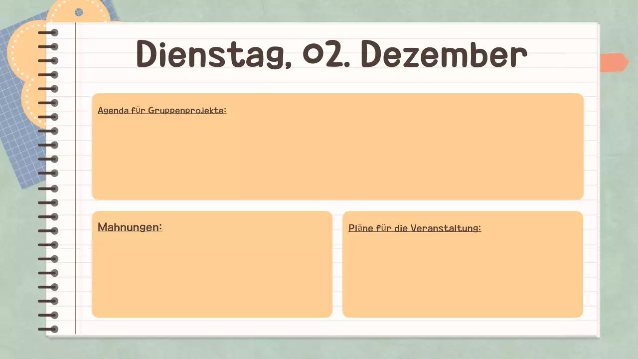 Einfaches Pastell Notizbuch Klassenagenda für die Schule