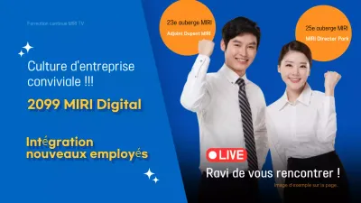 Matériel d'accueil moderne, bleu et orange, pour les nouveaux embauchés