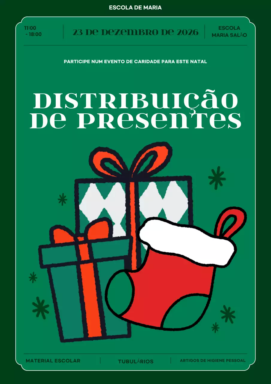 anúncio de evento de beneficência tradicional verde