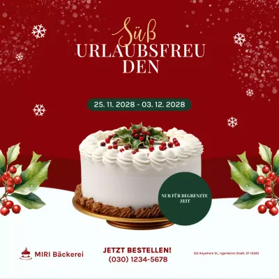 Rote Feiertagssüßigkeiten für die sozialen Medien