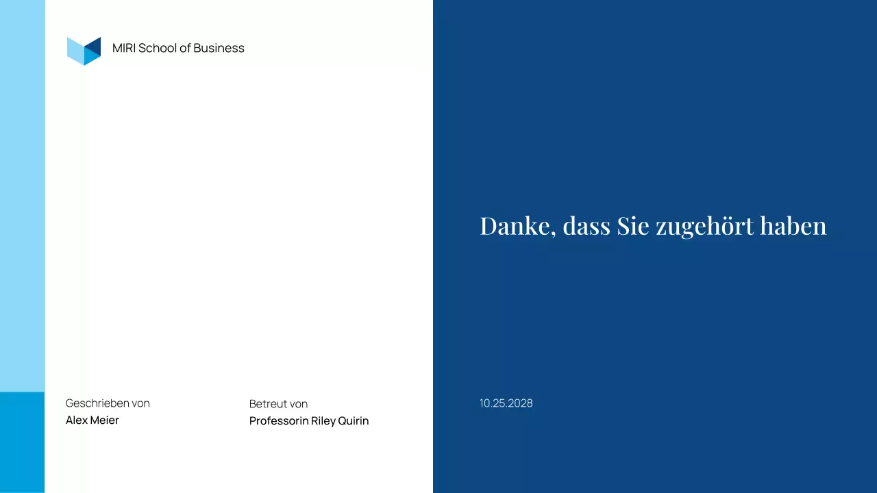 blue professional Diplomarbeit Präsentation