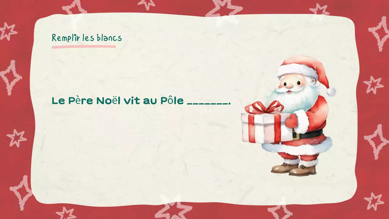 Illustration rouge Quiz de Noël Diaporama