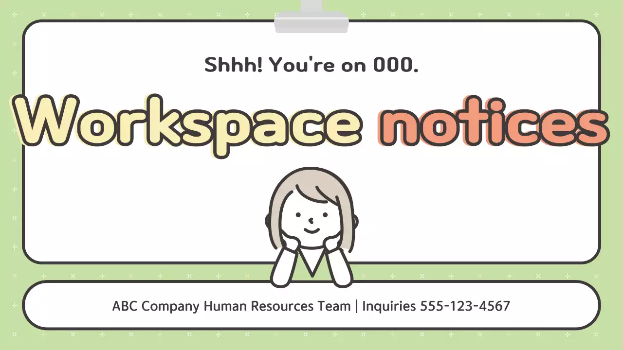 Apresentação do Aviso de Espaço de Trabalho Verde Simples