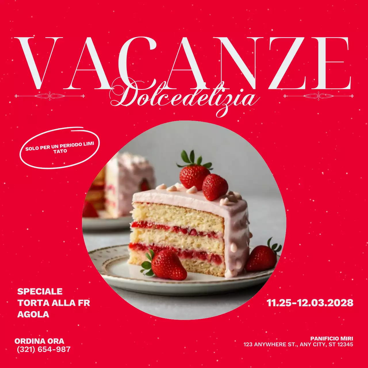 Promozione del dessert rosso festivo