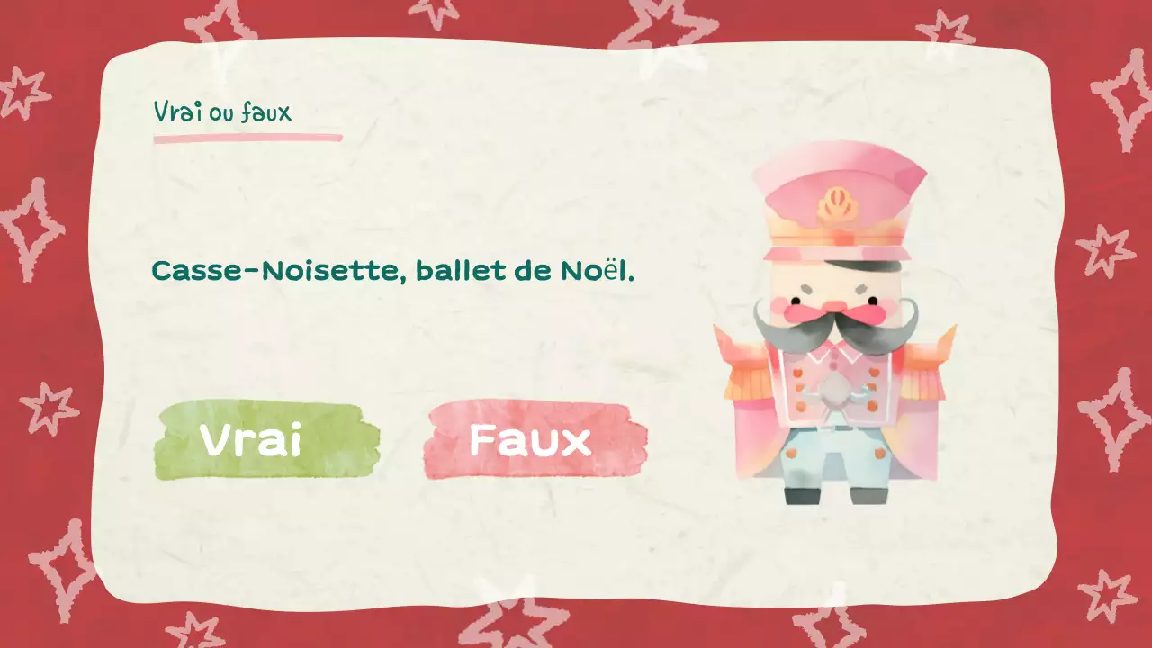 Illustration rouge Quiz de Noël Diaporama