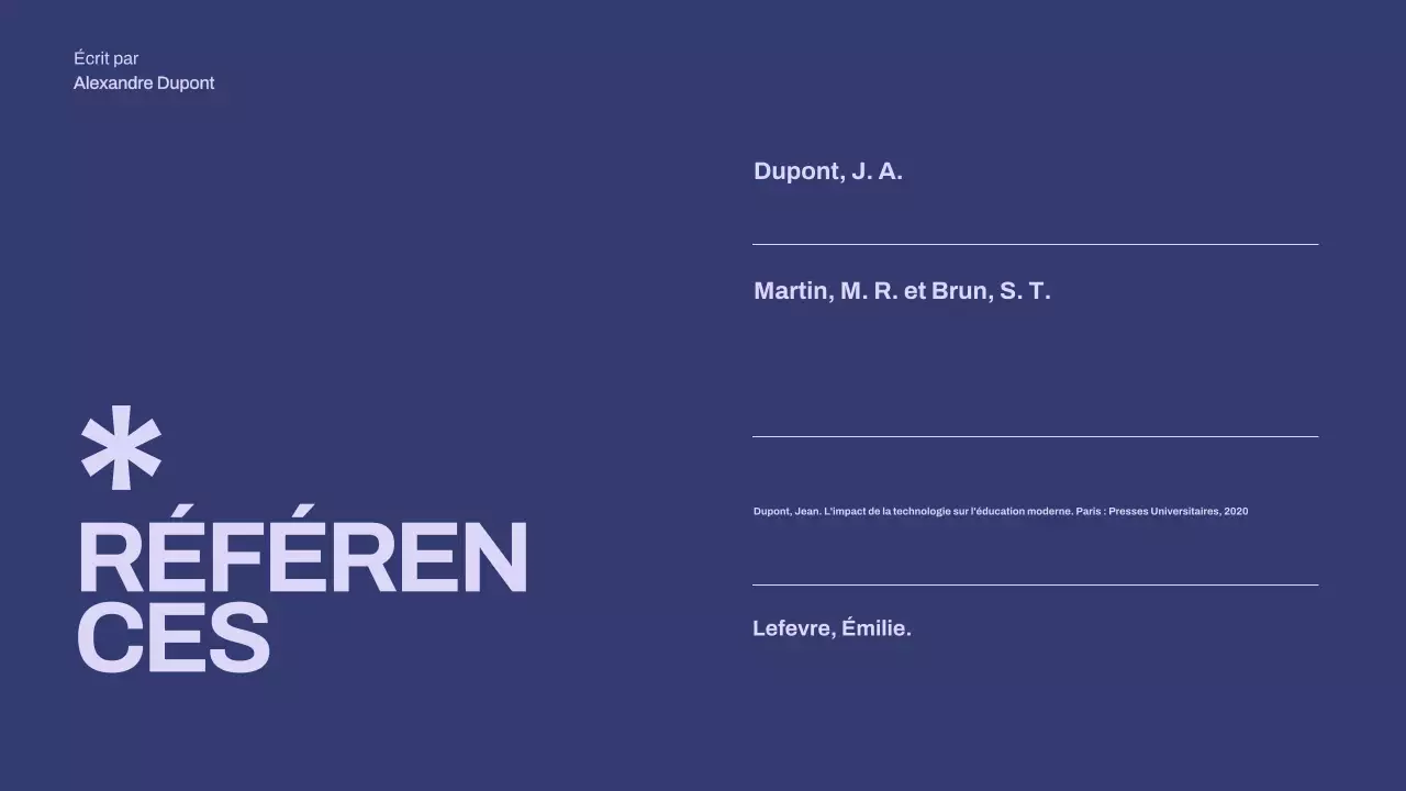 présentation de thèse minimaliste violette