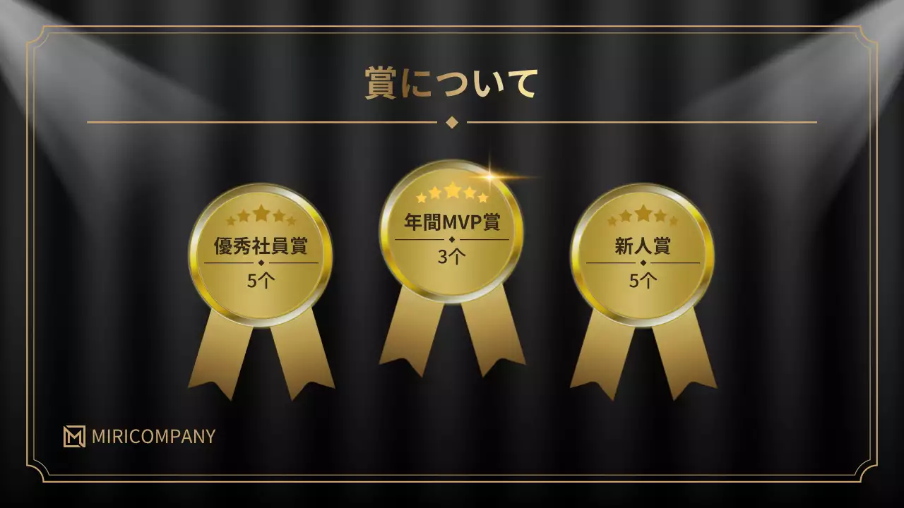 黒 モダン 表彰式 スケジュール プレゼンテーション