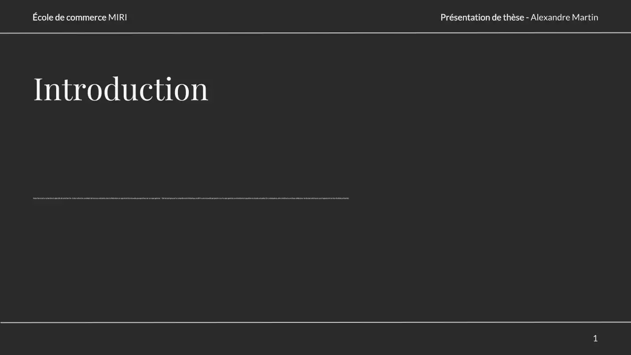 présentation neutre et élégante de la thèse