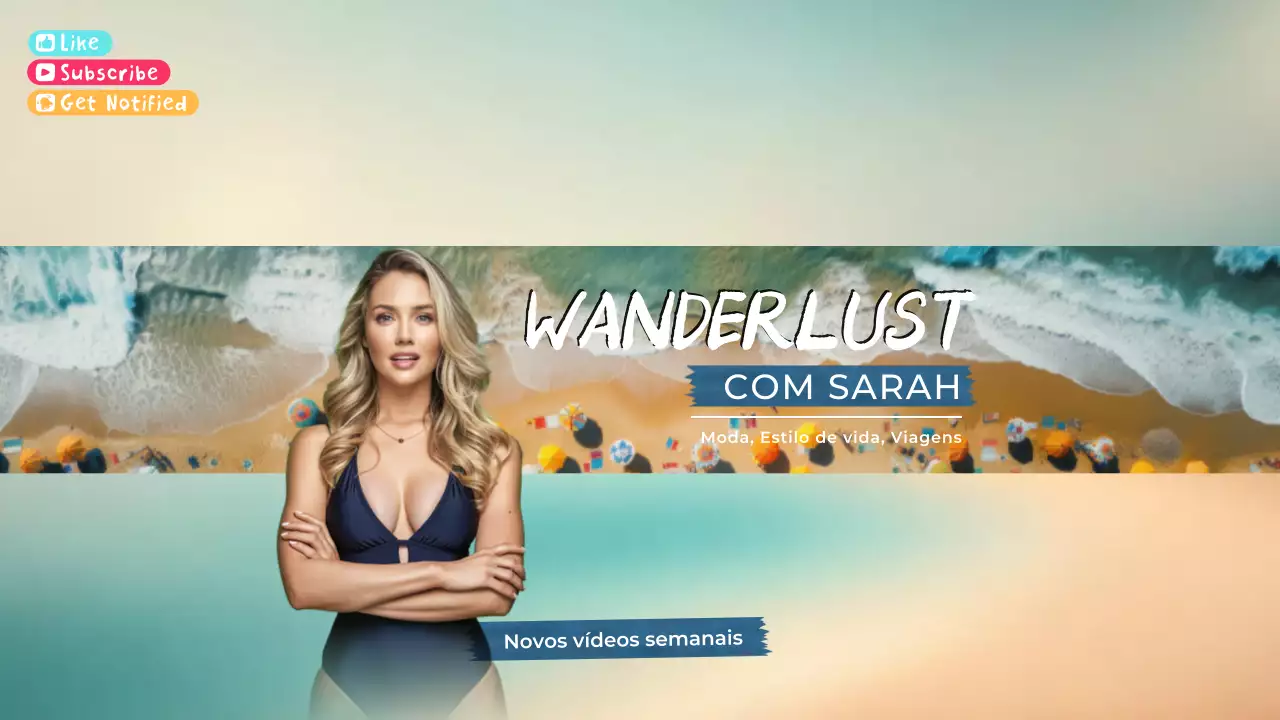 arte do canal do youtube de viagem moderna azul