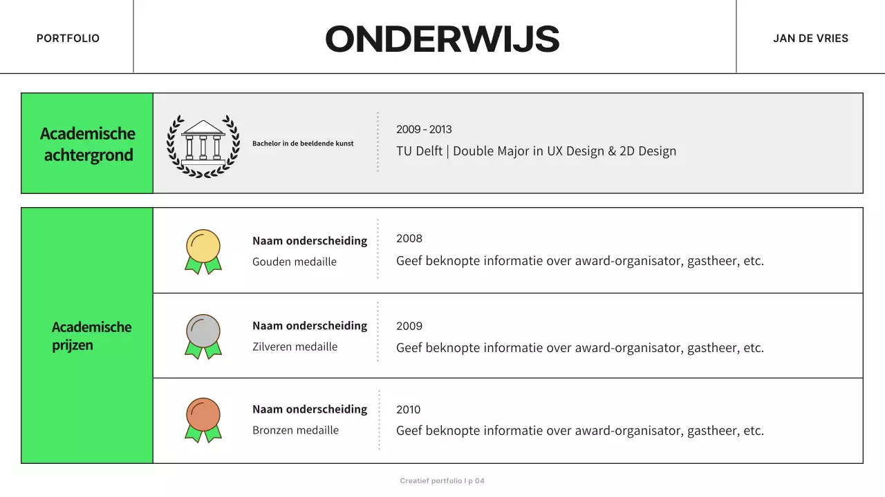 groen modern marketing portfolio