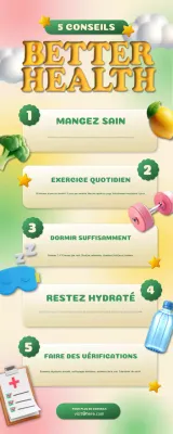 guide de santé moderne et coloré infographique