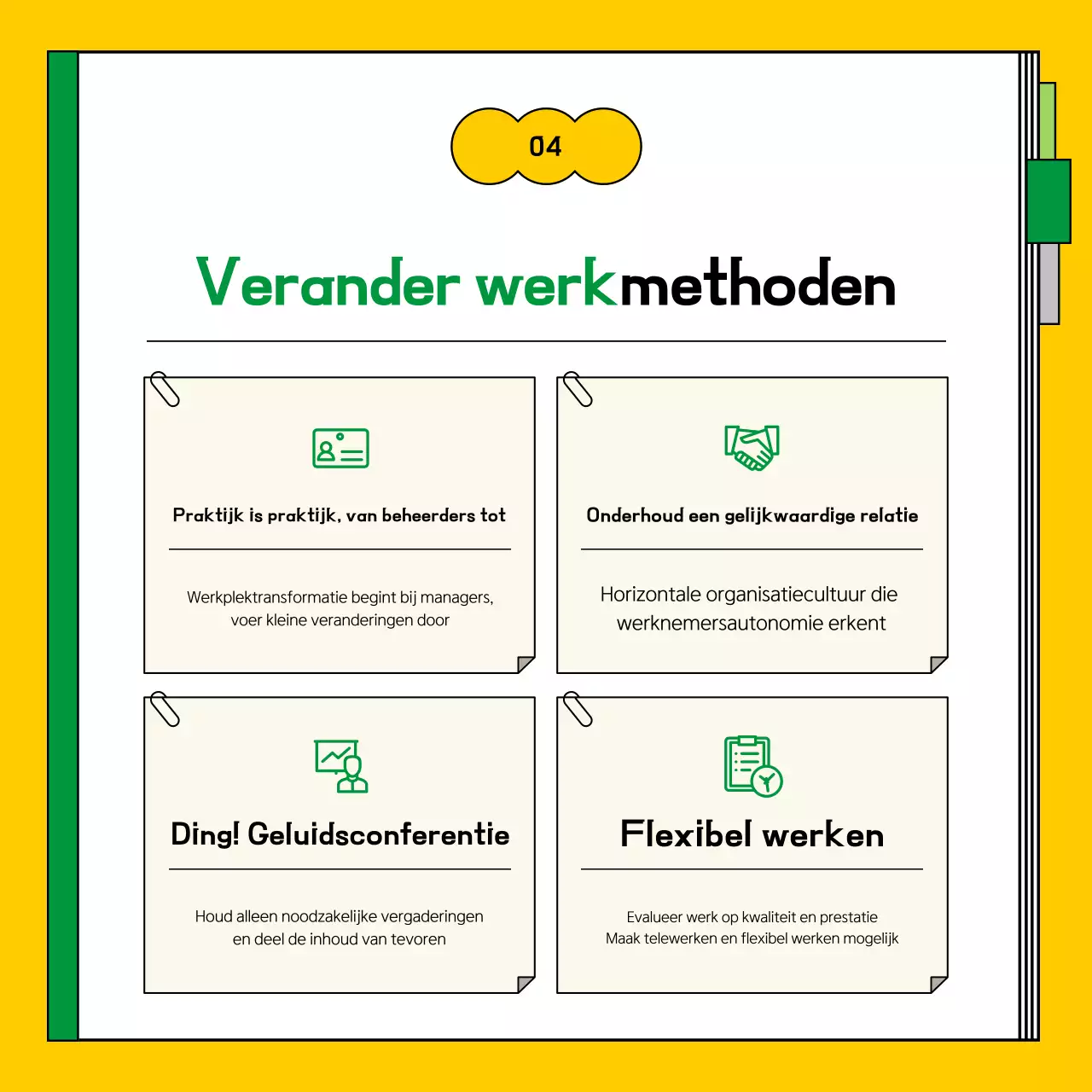 Over de gele en groene transformatiegids voor schoon werk