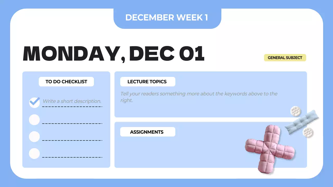 Presentasi Jadwal Kelas Modern Biru