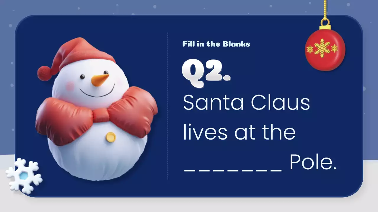 Blue Festive Christmas Quiz Guide Presentation