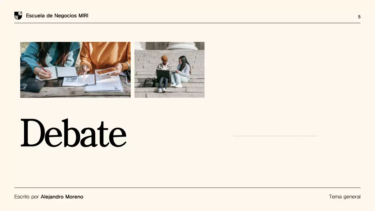 Presentación de la tesis Beige Modern