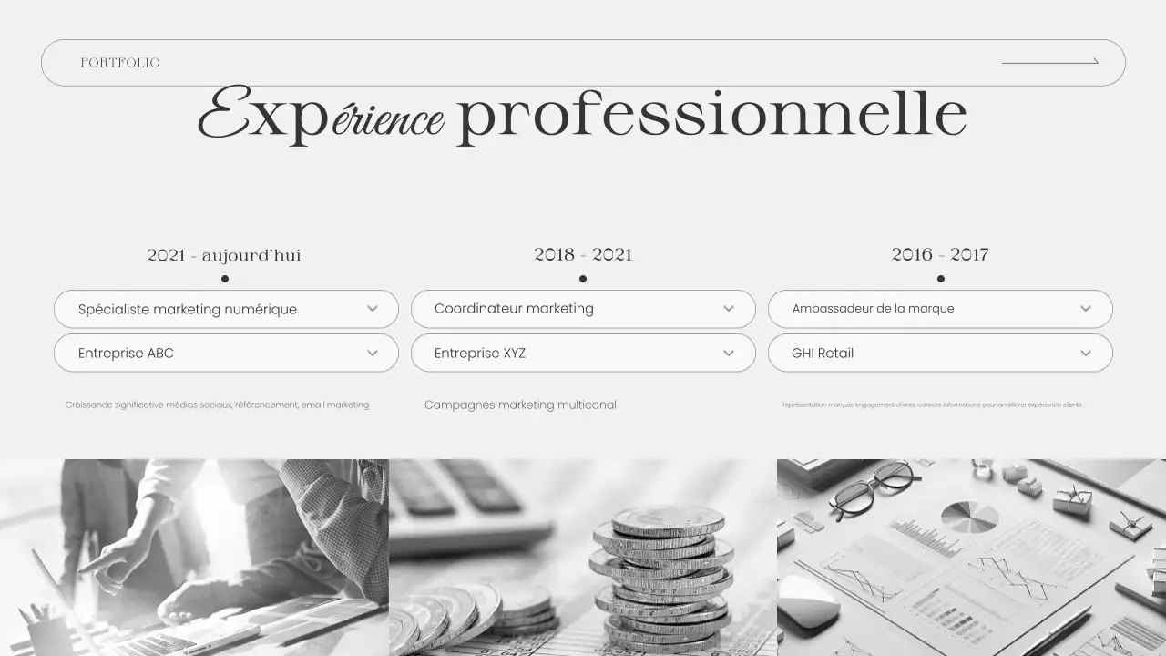 présentation d'un portefeuille moderne en gris